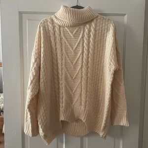 NEW WITH TAGS. Cream cable knit sweater size L